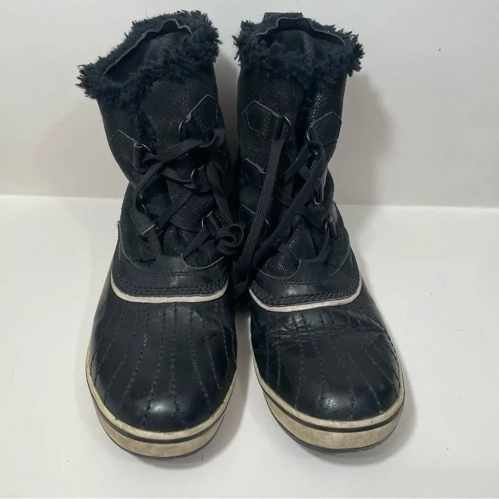 Sorel Black Fur Lined Ankle Winter Boots